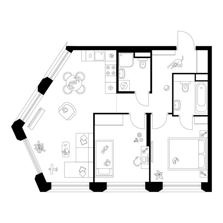 2-BD Apartment Sale, 59.8 sq. m. at Moskvoreche, Kotlyakovskaya Street, Moscow, Russia #1 2-BD Apartment Sale, 59.8 sq. m. at Moskvoreche, Kotlyakovskaya Street, Moscow, Russia #1