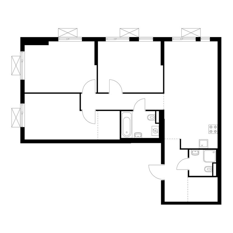 3-BD Apartment Sale, 84.1平方米 at Yauza Park, ulitsa Kolontsova, 4, Mytischi, Moscow Region, Russia #1