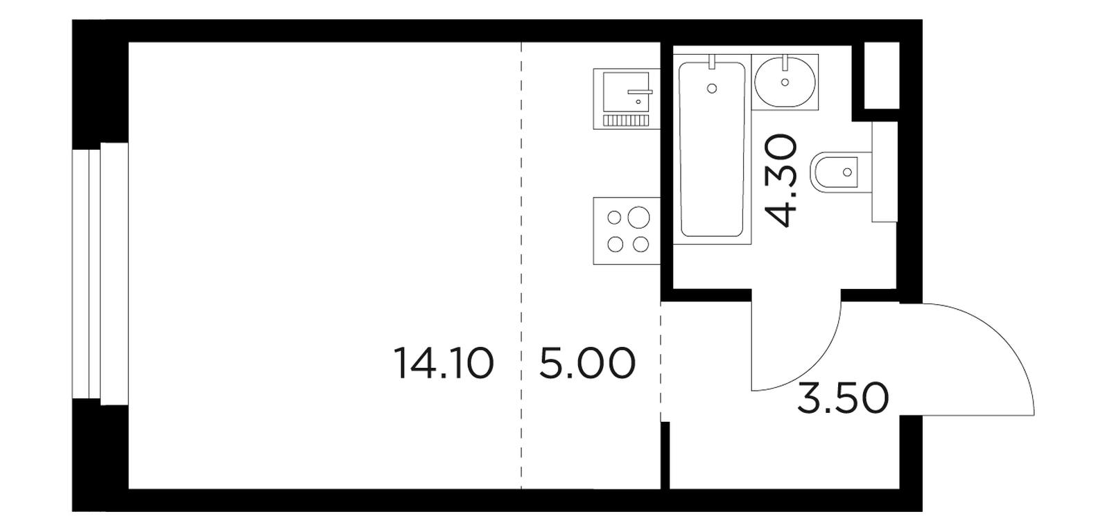 Apartment Sale, 26.9 sq. m. at Belyi Grad, Tsentralnaya Street, 1, Mytischi, Moscow Region, Russia #1