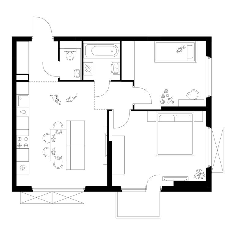 2-BD Apartment Sale, 58.2 sq. m. at Yaroslavskij kvartal, Yaroslavskiy Drive, 116, Korolyov, Moscow Region, Russia #1
