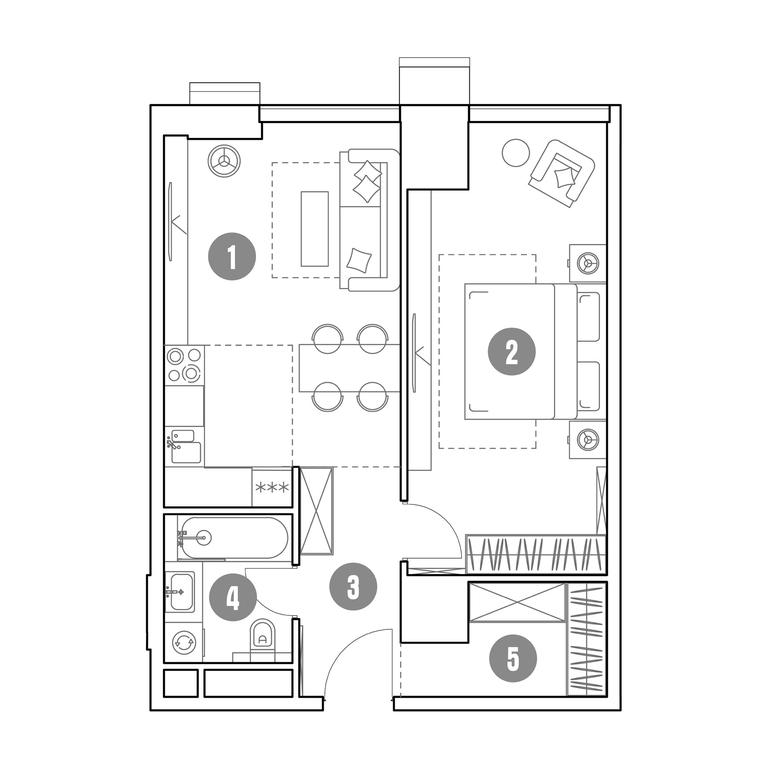 1-BD Apartment Sale, 51.2 sq. m. at Mirapolis, Mira Avenue, 222Ас9, Moscow, Russia #1