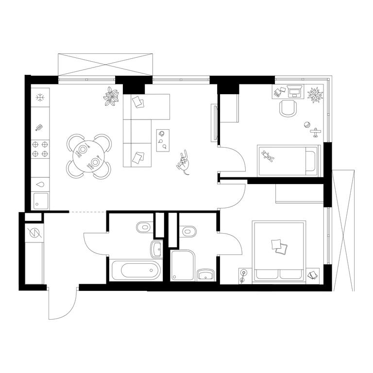 2-BD Apartment Sale, 54.8 sq. m. at Kavkazskiy Bulvar 51, Kavkazsky Boulevard, 51с3, Moscow, Russia #1 2-BD Apartment Sale, 54.8 sq. m. at Kavkazskiy Bulvar 51, Kavkazsky Boulevard, 51с3, Moscow, Russia #1
