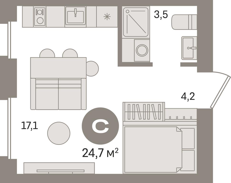 Apartment Sale, 24.7 sq. m. at Pervy kvartal, Kalinovaya ulitsa, derevnya Sapronovo, Leninskiy City District, Moscow Region, Russia #1 Apartment Sale, 24.7 sq. m. at Pervy kvartal, Kalinovaya ulitsa, derevnya Sapronovo, Leninskiy City District, Moscow Region, Russia #1