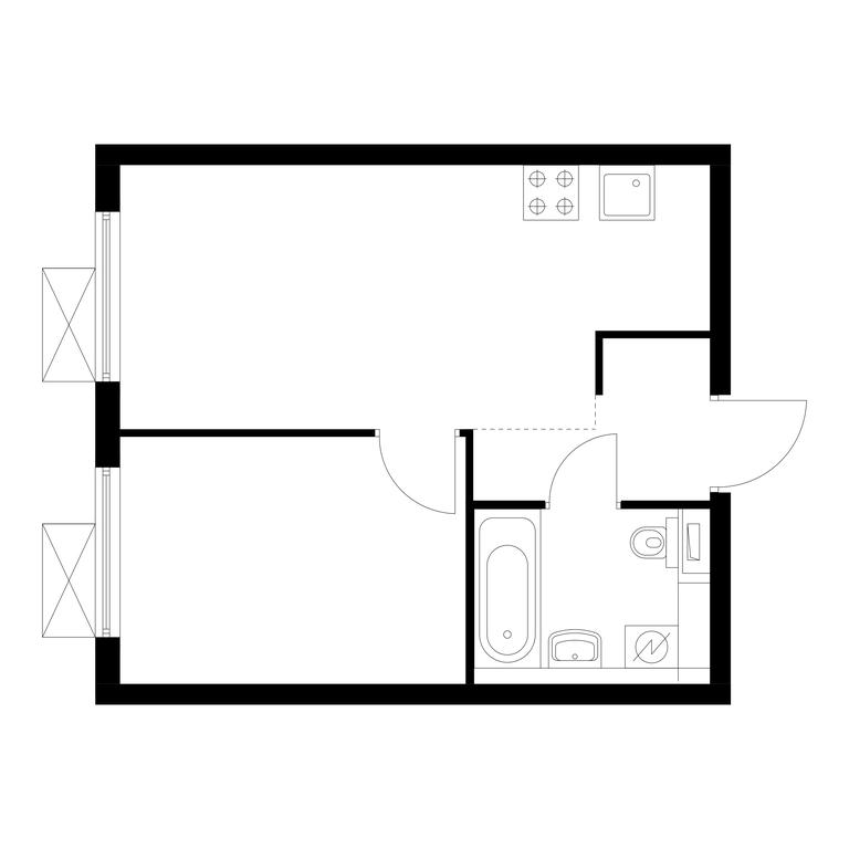 1-BD Apartment Sale, 32.2平方米 at Kavkazskiy Bulvar 51, Kavkazsky Boulevard, 51с3, Moscow, Russia #1