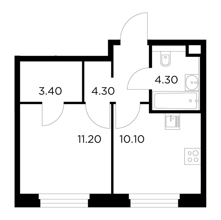 1-BD Apartment Sale, 33.3平方米 at Belyi Grad, Tsentralnaya Street, 1, Mytischi, Moscow Region, Russia #1 1-BD Apartment Sale, 33.3平方米 at Belyi Grad, Tsentralnaya Street, 1, Mytischi, Moscow Region, Russia #1