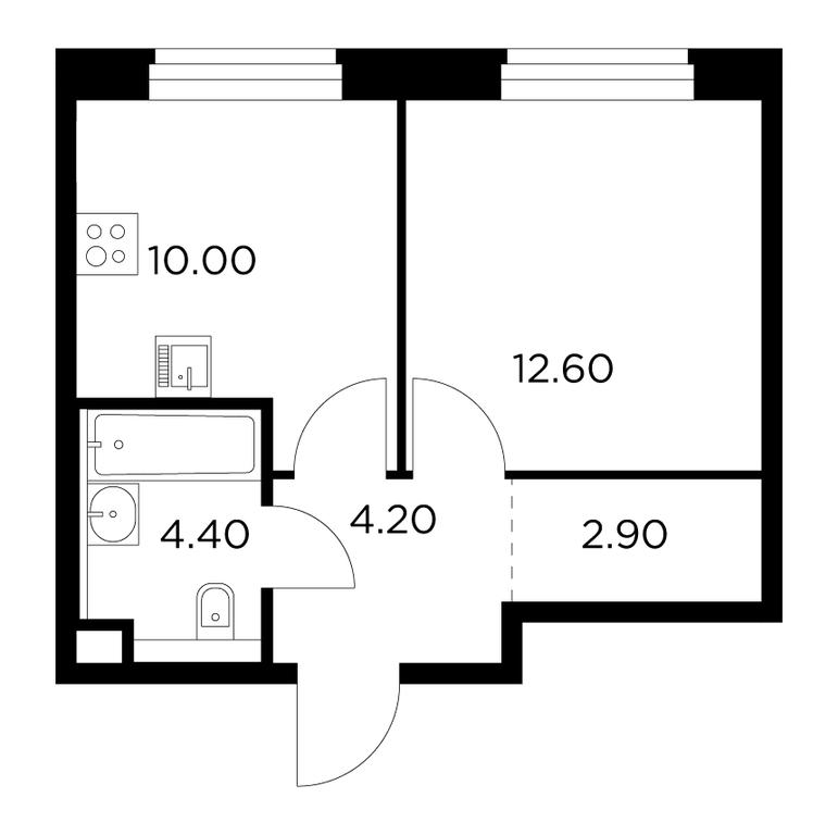 1-BD Apartment Sale, 34.1平方米 at Belyi Grad, Tsentralnaya Street, 1, Mytischi, Moscow Region, Russia #1 1-BD Apartment Sale, 34.1平方米 at Belyi Grad, Tsentralnaya Street, 1, Mytischi, Moscow Region, Russia #1