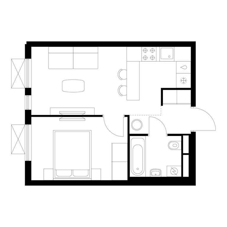 1-BD Apartment Sale, 33.7 sq. m. at Yauza Park, ulitsa Kolontsova, 4, Mytischi, Moscow Region, Russia #2