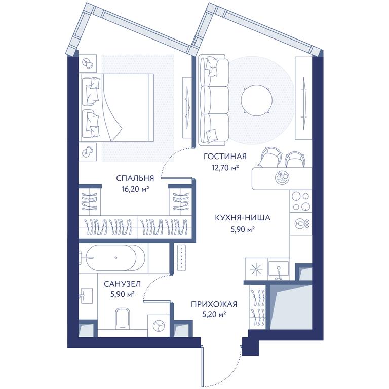 1-BD Apartment Sale, 45.9平方米 at HideOut, 3rd Setunsky Drive, Moscow, Russia #1 1-BD Apartment Sale, 45.9平方米 at HideOut, 3rd Setunsky Drive, Moscow, Russia #1