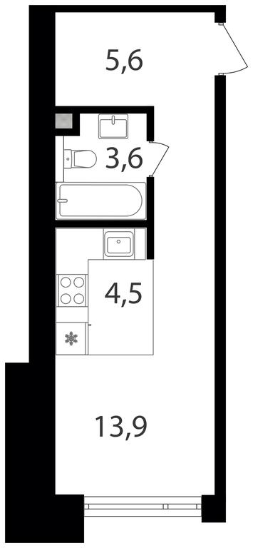 Apartment Sale, 27.6平方米 at Petrovskiy Park II, Stary Petrovsko-Razumovsky Drive, 1/23, Moscow, Russia #1
