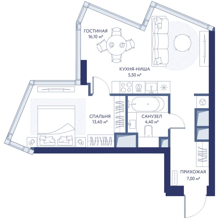 1-BD Apartment Sale, 46.4平方米 at HideOut, 3rd Setunsky Drive, Moscow, Russia #1 1-BD Apartment Sale, 46.4平方米 at HideOut, 3rd Setunsky Drive, Moscow, Russia #1