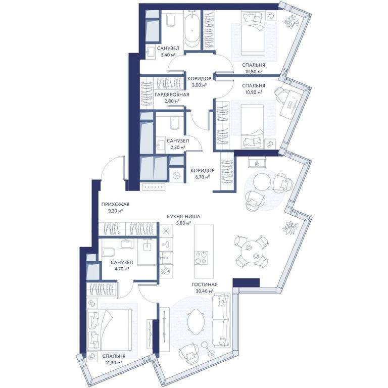 3-BD Apartment Sale, 103.4平方米 at HideOut, 3rd Setunsky Drive, Moscow, Russia #2 3-BD Apartment Sale, 103.4平方米 at HideOut, 3rd Setunsky Drive, Moscow, Russia #2
