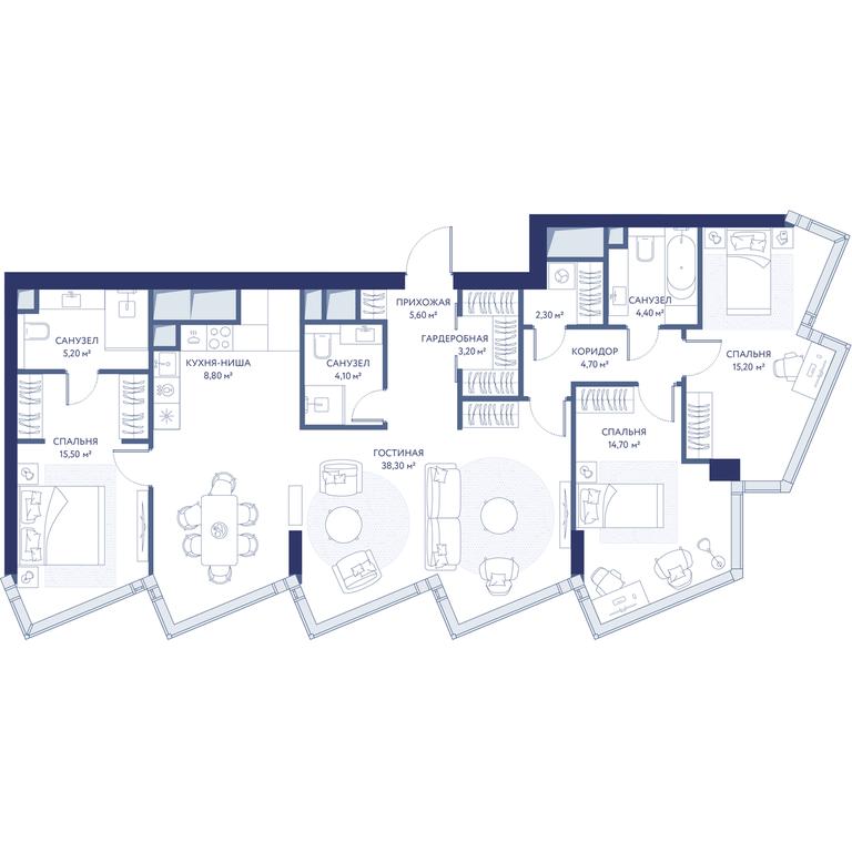 3-BD Apartment Sale, 122平方米 at HideOut, 3rd Setunsky Drive, Moscow, Russia #1 3-BD Apartment Sale, 122平方米 at HideOut, 3rd Setunsky Drive, Moscow, Russia #1