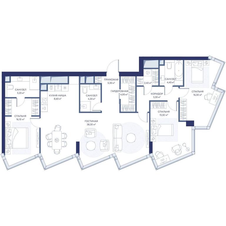 3-BD Apartment Sale, 126.3平方米 at HideOut, 3rd Setunsky Drive, Moscow, Russia #1 3-BD Apartment Sale, 126.3平方米 at HideOut, 3rd Setunsky Drive, Moscow, Russia #1
