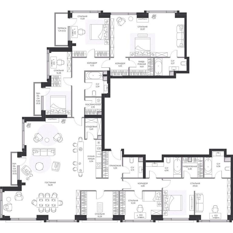 6-BD Apartment Sale, 274.3 sq. m. at Hide, 1st Setunsky Drive, вл6, Moscow, Russia #1 6-BD Apartment Sale, 274.3 sq. m. at Hide, 1st Setunsky Drive, вл6, Moscow, Russia #1