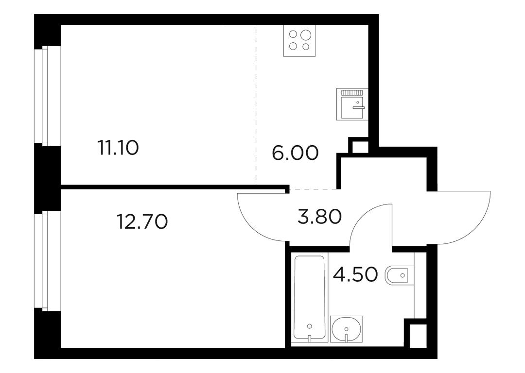 1-BD Apartment Sale, 38.1平方米 at Belyi Grad, Tsentralnaya Street, 1, Mytischi, Moscow Region, Russia #1 1-BD Apartment Sale, 38.1平方米 at Belyi Grad, Tsentralnaya Street, 1, Mytischi, Moscow Region, Russia #1