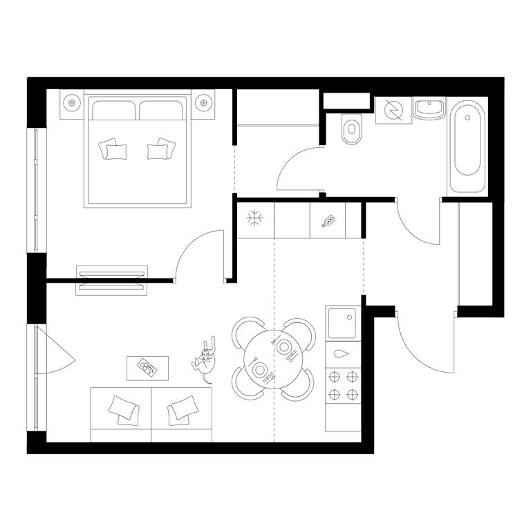 1-BD Apartment Sale, 37平方米 at Kavkazskiy Bulvar 51, Kavkazsky Boulevard, 51с3, Moscow, Russia #1