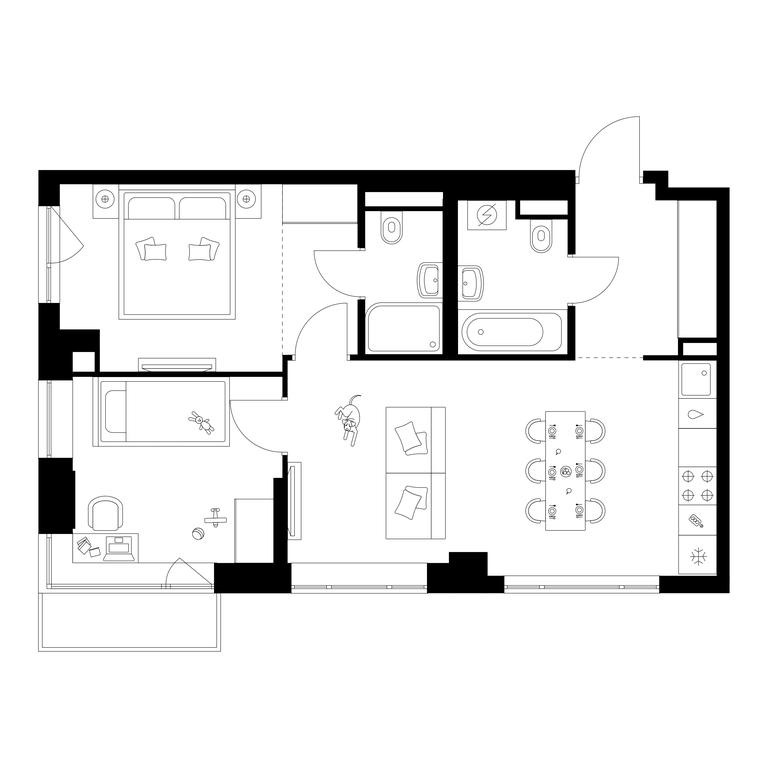 2-BD Apartment Sale, 55.8 sq. m. at Kavkazskiy Bulvar 51, Kavkazsky Boulevard, 51с3, Moscow, Russia #1 2-BD Apartment Sale, 55.8 sq. m. at Kavkazskiy Bulvar 51, Kavkazsky Boulevard, 51с3, Moscow, Russia #1