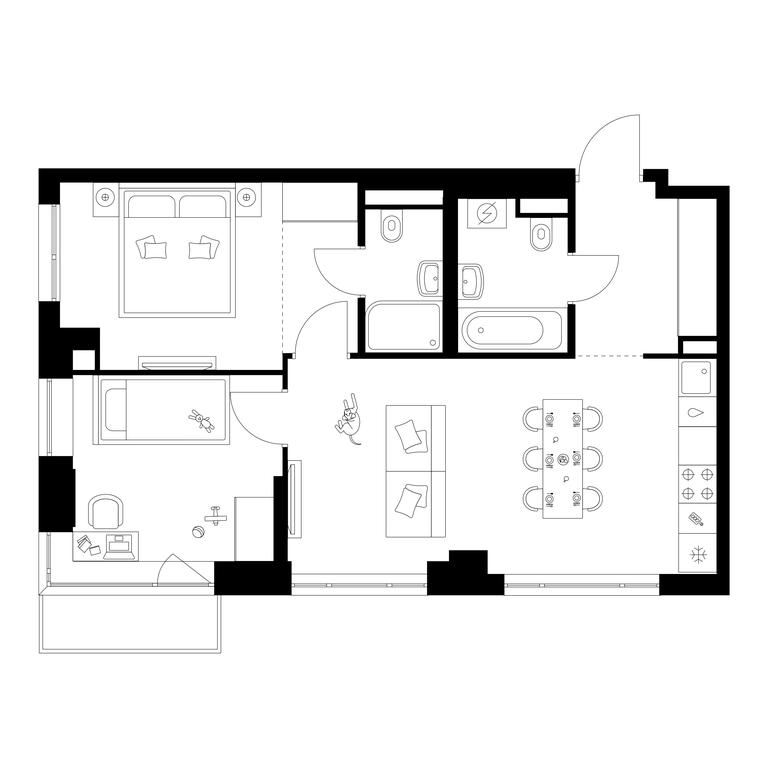 2-BD Apartment Sale, 55.8 sq. m. at Kavkazskiy Bulvar 51, Kavkazsky Boulevard, 51с3, Moscow, Russia #1 2-BD Apartment Sale, 55.8 sq. m. at Kavkazskiy Bulvar 51, Kavkazsky Boulevard, 51с3, Moscow, Russia #1