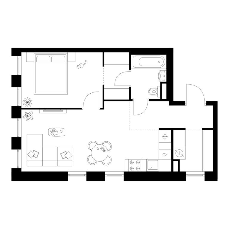 1-BD Apartment Sale, 45.5 sq. m. at Moskvoreche, Kotlyakovskaya Street, Moscow, Russia #1 1-BD Apartment Sale, 45.5 sq. m. at Moskvoreche, Kotlyakovskaya Street, Moscow, Russia #1