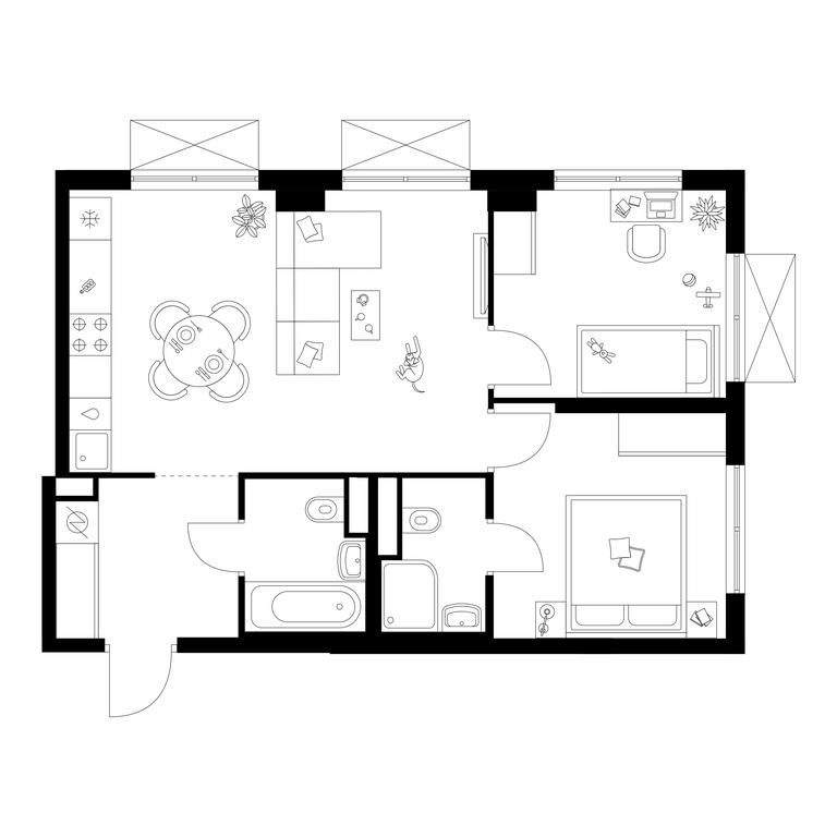 2-BD Apartment Sale, 54.8平方米 at Kavkazskiy Bulvar 51, Kavkazsky Boulevard, 51с3, Moscow, Russia #1 2-BD Apartment Sale, 54.8平方米 at Kavkazskiy Bulvar 51, Kavkazsky Boulevard, 51с3, Moscow, Russia #1