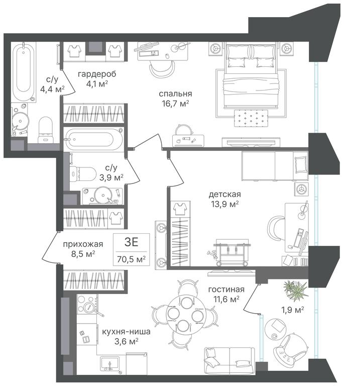 2-BD Apartment Sale, 68.6平方米 at Petrovskiy Park II, Stary Petrovsko-Razumovsky Drive, 1/23, Moscow, Russia #1 2-BD Apartment Sale, 68.6平方米 at Petrovskiy Park II, Stary Petrovsko-Razumovsky Drive, 1/23, Moscow, Russia #1
