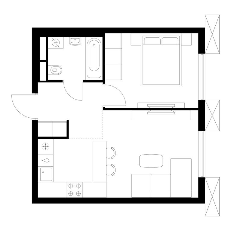 1-BD Apartment Sale, 37.6平方米 at Yauza Park, ulitsa Kolontsova, 4, Mytischi, Moscow Region, Russia #1 1-BD Apartment Sale, 37.6平方米 at Yauza Park, ulitsa Kolontsova, 4, Mytischi, Moscow Region, Russia #1
