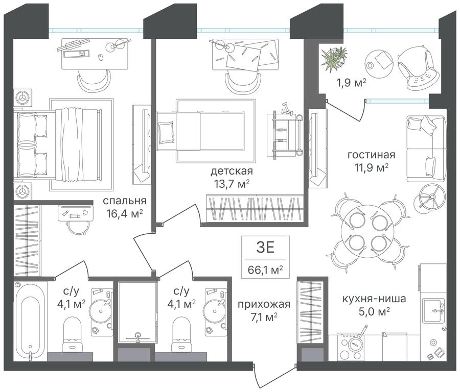 2-BD Apartment Sale, 64.2 sq. m. at Petrovskiy Park II, Stary Petrovsko-Razumovsky Drive, 1/23, Moscow, Russia #1 2-BD Apartment Sale, 64.2 sq. m. at Petrovskiy Park II, Stary Petrovsko-Razumovsky Drive, 1/23, Moscow, Russia #1