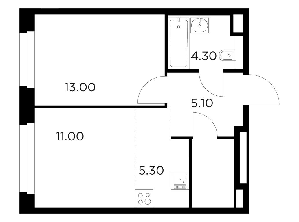 1-BD Apartment Sale, 41.9平方米 at Belyi Grad, Tsentralnaya Street, 1, Mytischi, Moscow Region, Russia #1 1-BD Apartment Sale, 41.9平方米 at Belyi Grad, Tsentralnaya Street, 1, Mytischi, Moscow Region, Russia #1