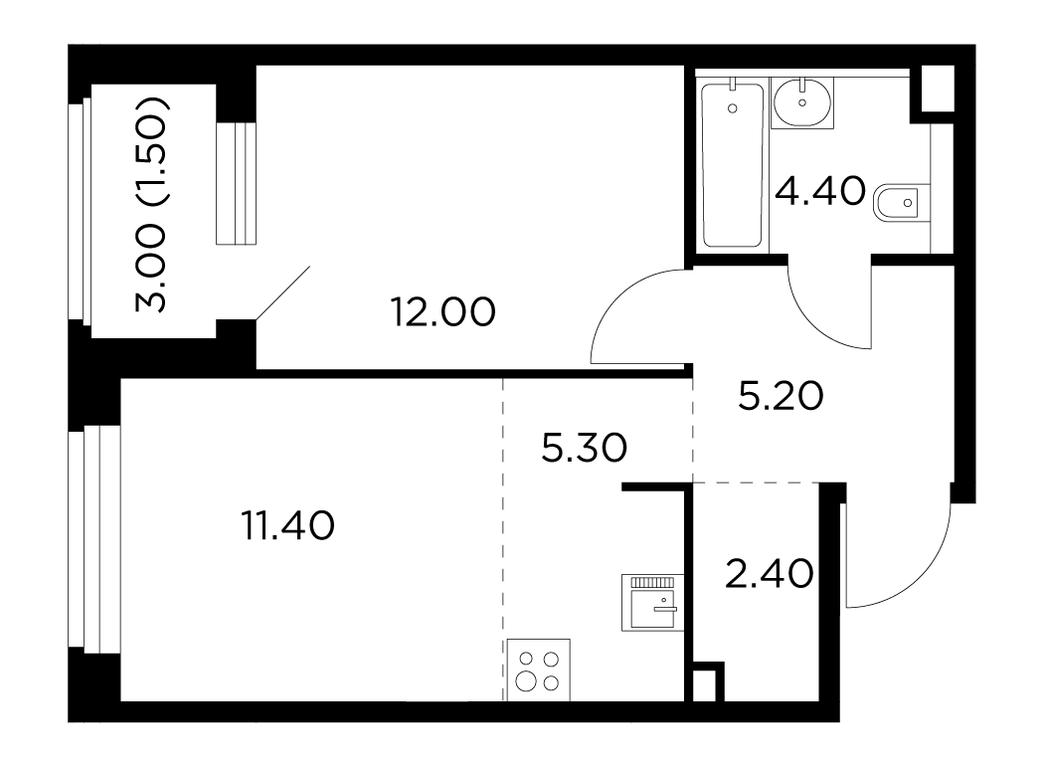 1-BD Apartment Sale, 42.2 sq. m. at Belyi Grad, Tsentralnaya Street, 1, Mytischi, Moscow Region, Russia #1 1-BD Apartment Sale, 42.2 sq. m. at Belyi Grad, Tsentralnaya Street, 1, Mytischi, Moscow Region, Russia #1
