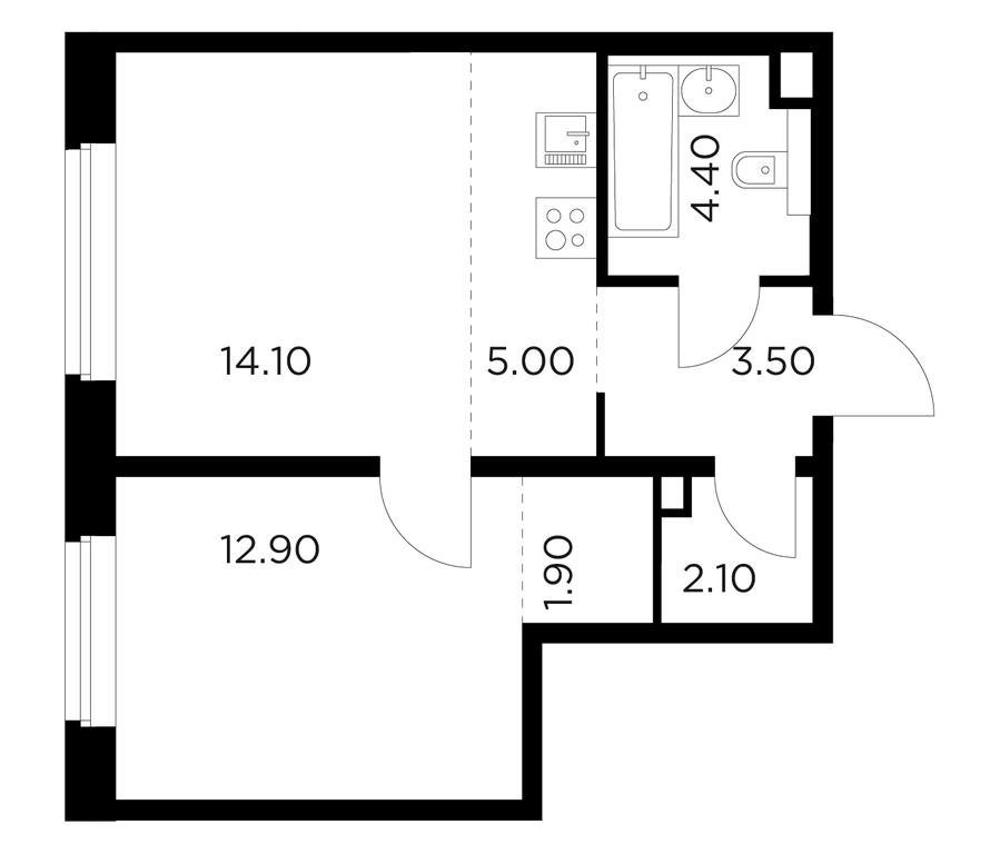 1-BD Apartment Sale, 43.9平方米 at Belyi Grad, Tsentralnaya Street, 1, Mytischi, Moscow Region, Russia #1 1-BD Apartment Sale, 43.9平方米 at Belyi Grad, Tsentralnaya Street, 1, Mytischi, Moscow Region, Russia #1