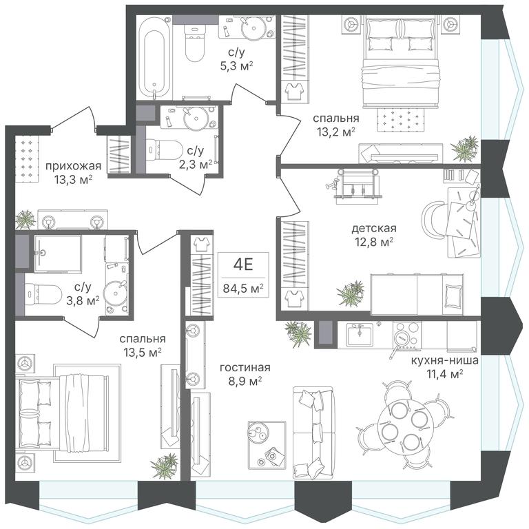 3-BD Apartment Sale, 84.5 sq. m. at Petrovskiy Park II, Stary Petrovsko-Razumovsky Drive, 1/23, Moscow, Russia #2 3-BD Apartment Sale, 84.5 sq. m. at Petrovskiy Park II, Stary Petrovsko-Razumovsky Drive, 1/23, Moscow, Russia #2