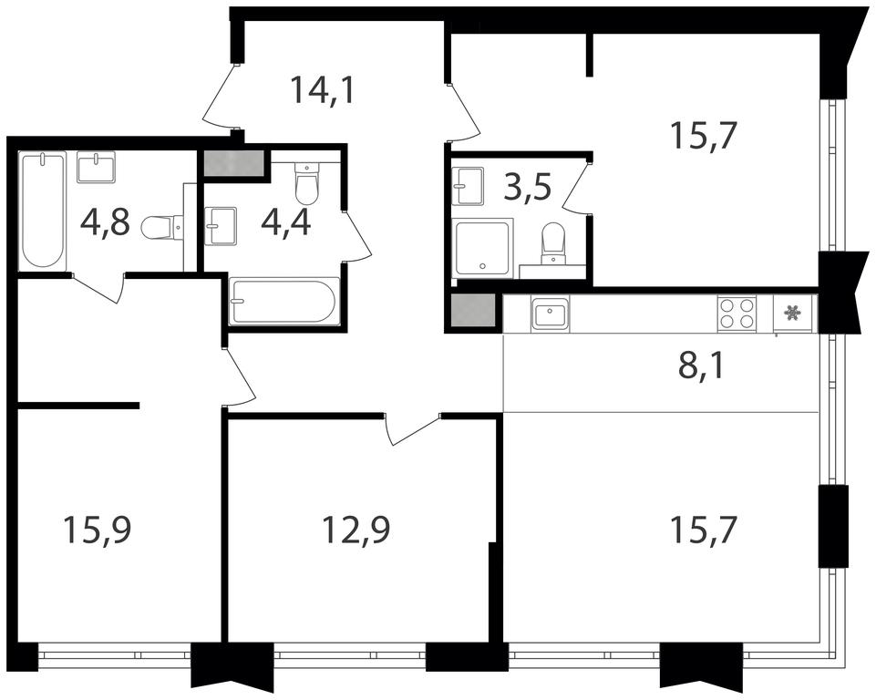 3-BD Apartment Sale, 95.1 sq. m. at Petrovskiy Park II, Stary Petrovsko-Razumovsky Drive, 1/23, Moscow, Russia #1 3-BD Apartment Sale, 95.1 sq. m. at Petrovskiy Park II, Stary Petrovsko-Razumovsky Drive, 1/23, Moscow, Russia #1