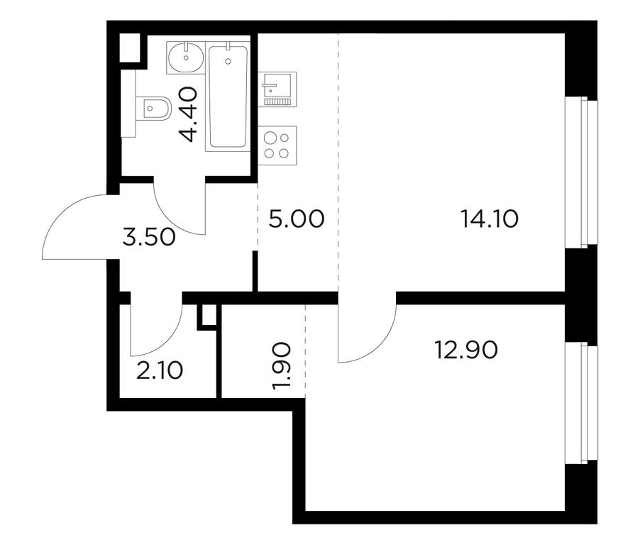 1-BD Apartment Sale, 43.9 sq. m. at Belyi Grad, Tsentralnaya Street, 1, Mytischi, Moscow Region, Russia #1 1-BD Apartment Sale, 43.9 sq. m. at Belyi Grad, Tsentralnaya Street, 1, Mytischi, Moscow Region, Russia #1