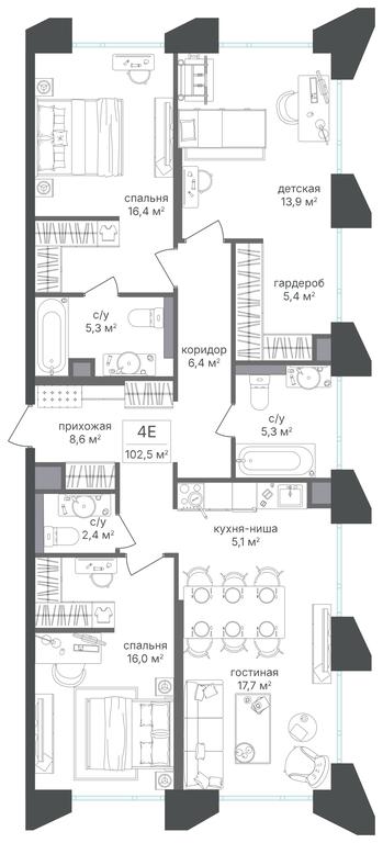 3-BD Apartment Sale, 102.5 sq. m. at Petrovskiy Park II, Stary Petrovsko-Razumovsky Drive, 1/23, Moscow, Russia #1 3-BD Apartment Sale, 102.5 sq. m. at Petrovskiy Park II, Stary Petrovsko-Razumovsky Drive, 1/23, Moscow, Russia #1