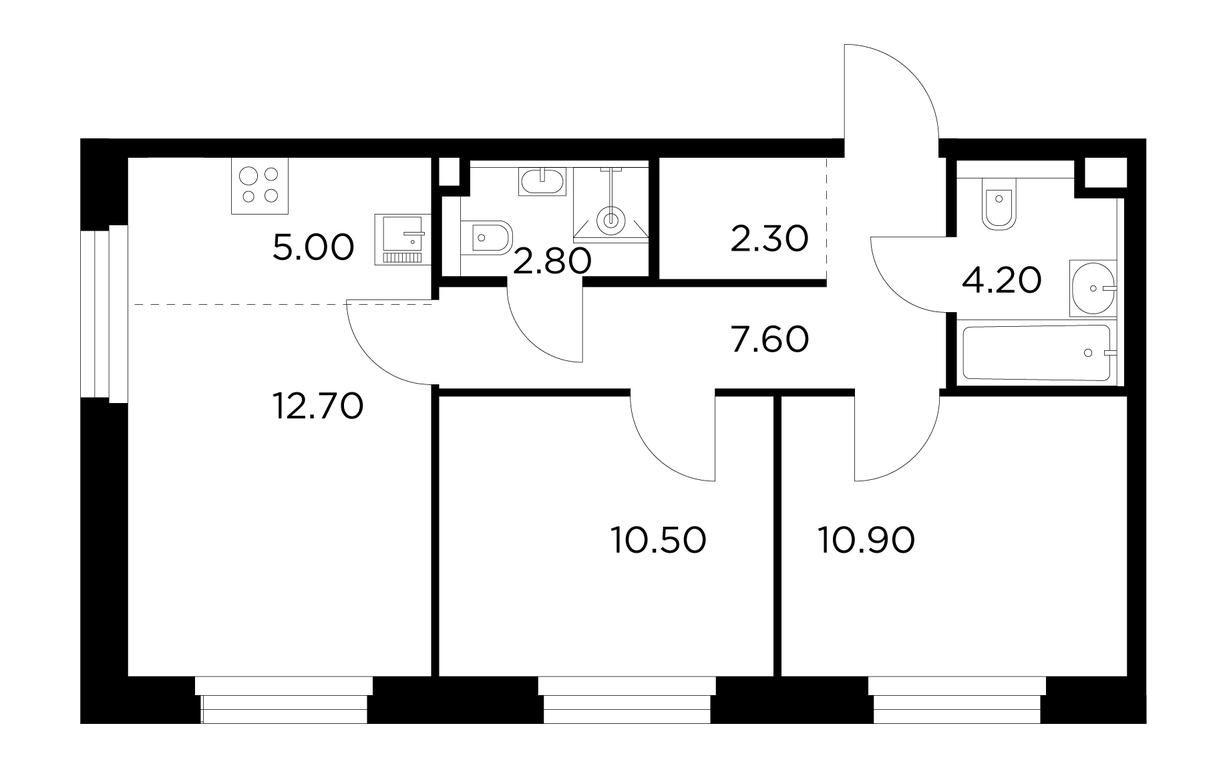 2-BD Apartment Sale, 56 sq. m. at Belyi Grad, Tsentralnaya Street, 1, Mytischi, Moscow Region, Russia #1 2-BD Apartment Sale, 56 sq. m. at Belyi Grad, Tsentralnaya Street, 1, Mytischi, Moscow Region, Russia #1