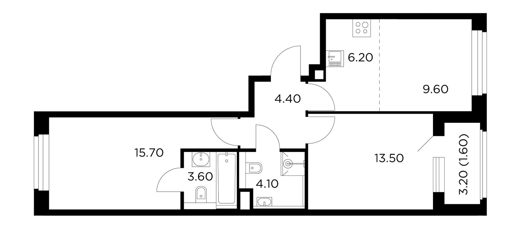 2-BD Apartment Sale, 58.7平方米 at Belyi Grad, Tsentralnaya Street, 1, Mytischi, Moscow Region, Russia #1 2-BD Apartment Sale, 58.7平方米 at Belyi Grad, Tsentralnaya Street, 1, Mytischi, Moscow Region, Russia #1