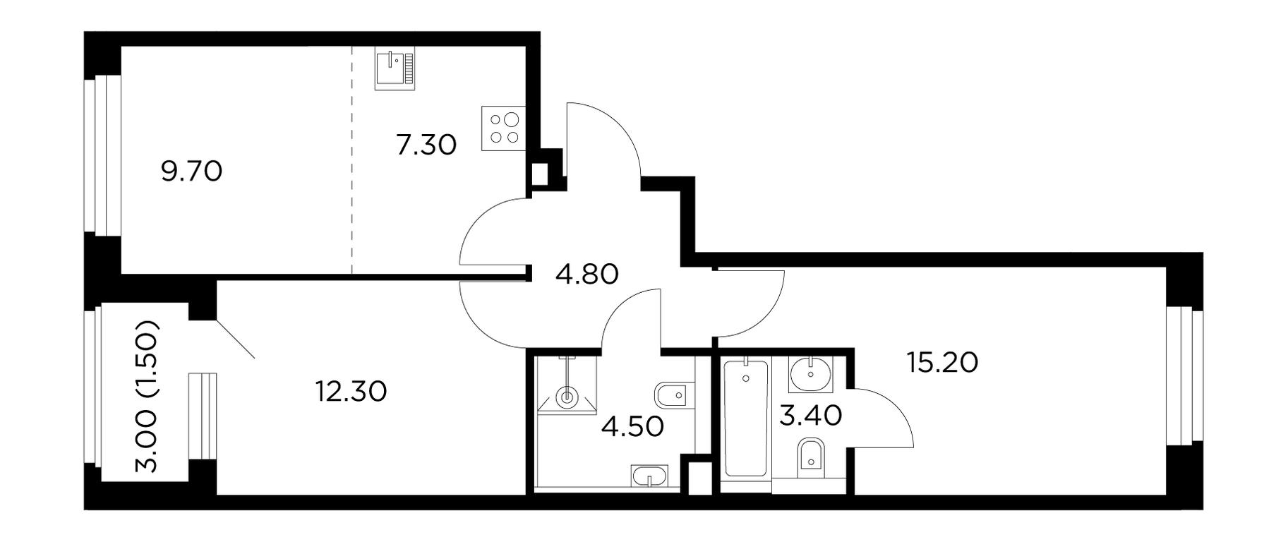 2-BD Apartment Sale, 58.7 sq. m. at Belyi Grad, Tsentralnaya Street, 1, Mytischi, Moscow Region, Russia #1 2-BD Apartment Sale, 58.7 sq. m. at Belyi Grad, Tsentralnaya Street, 1, Mytischi, Moscow Region, Russia #1