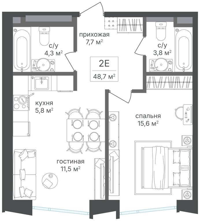 1-BD Apartment Sale, 48.7 sq. m. at Petrovskiy Park II, Stary Petrovsko-Razumovsky Drive, 1/23, Moscow, Russia #2 1-BD Apartment Sale, 48.7 sq. m. at Petrovskiy Park II, Stary Petrovsko-Razumovsky Drive, 1/23, Moscow, Russia #2