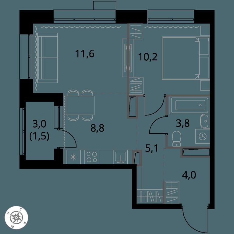 2-BD Apartment Sale, 45 sq. m. at 1-y Salarevskiy, Kiyevskoye Highway, Moskovskiy Settlement, Moscow, Russia #1 2-BD Apartment Sale, 45 sq. m. at 1-y Salarevskiy, Kiyevskoye Highway, Moskovskiy Settlement, Moscow, Russia #1