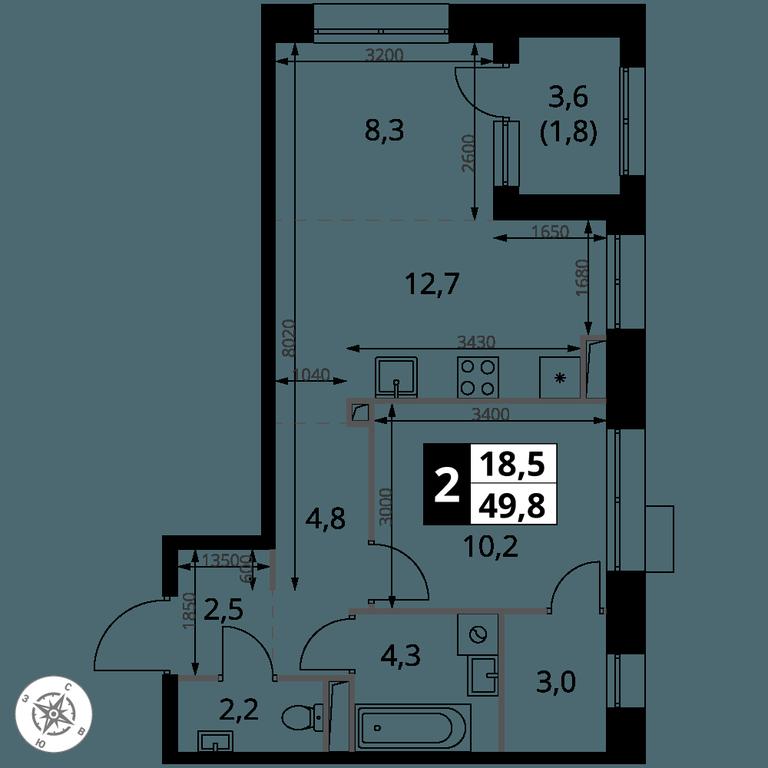 2-BD Apartment Sale, 49.8 sq. m. at 1-y Salarevskiy, Kiyevskoye Highway, Moskovskiy Settlement, Moscow, Russia #2 2-BD Apartment Sale, 49.8 sq. m. at 1-y Salarevskiy, Kiyevskoye Highway, Moskovskiy Settlement, Moscow, Russia #2