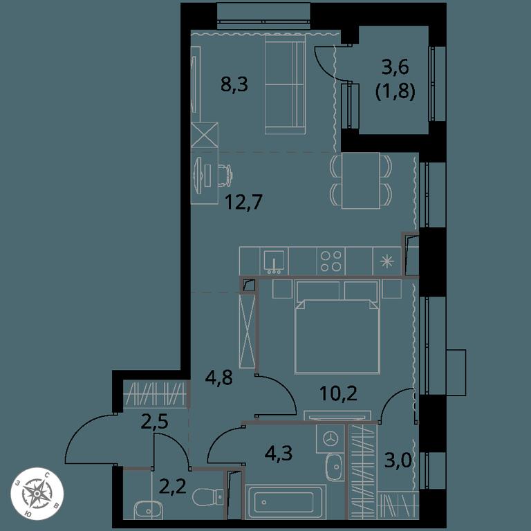 2-BD Apartment Sale, 49.8 sq. m. at 1-y Salarevskiy, Kiyevskoye Highway, Moskovskiy Settlement, Moscow, Russia #1 2-BD Apartment Sale, 49.8 sq. m. at 1-y Salarevskiy, Kiyevskoye Highway, Moskovskiy Settlement, Moscow, Russia #1