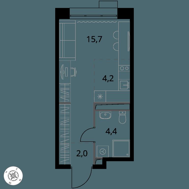 Apartment Sale, 26.3 sq. m. at 1-y Salarevskiy, Kiyevskoye Highway, Moskovskiy Settlement, Moscow, Russia #1