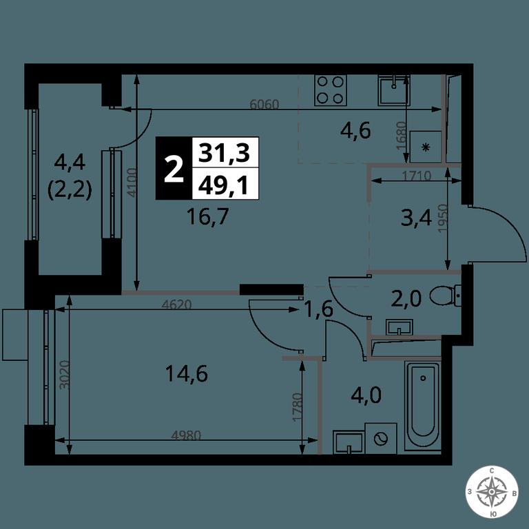 2-BD Apartment Sale, 49.1 sq. m. at 1-y Salarevskiy, Kiyevskoye Highway, Moskovskiy Settlement, Moscow, Russia #2 2-BD Apartment Sale, 49.1 sq. m. at 1-y Salarevskiy, Kiyevskoye Highway, Moskovskiy Settlement, Moscow, Russia #2