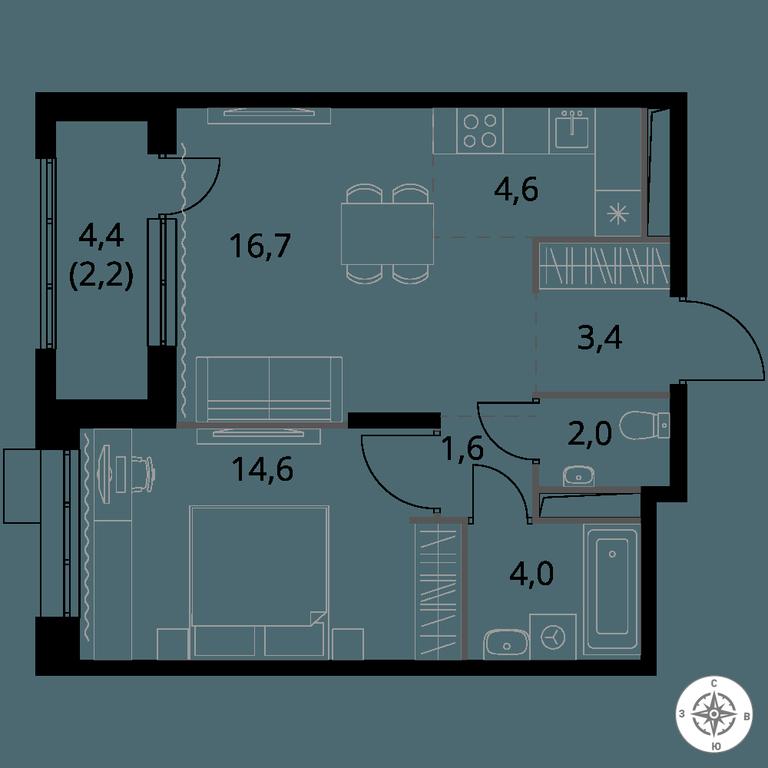 2-BD Apartment Sale, 49.1 sq. m. at 1-y Salarevskiy, Kiyevskoye Highway, Moskovskiy Settlement, Moscow, Russia #1 2-BD Apartment Sale, 49.1 sq. m. at 1-y Salarevskiy, Kiyevskoye Highway, Moskovskiy Settlement, Moscow, Russia #1