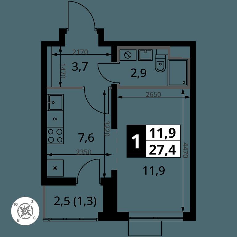 1-BD Apartment Sale, 27.4 sq. m. at Yzhnaya Bitsa, Yuzhnaya Bitsa Residential Complex, posyolok Bittsa, Leninskiy City District, Moscow Region, Russia #1 1-BD Apartment Sale, 27.4 sq. m. at Yzhnaya Bitsa, Yuzhnaya Bitsa Residential Complex, posyolok Bittsa, Leninskiy City District, Moscow Region, Russia #1
