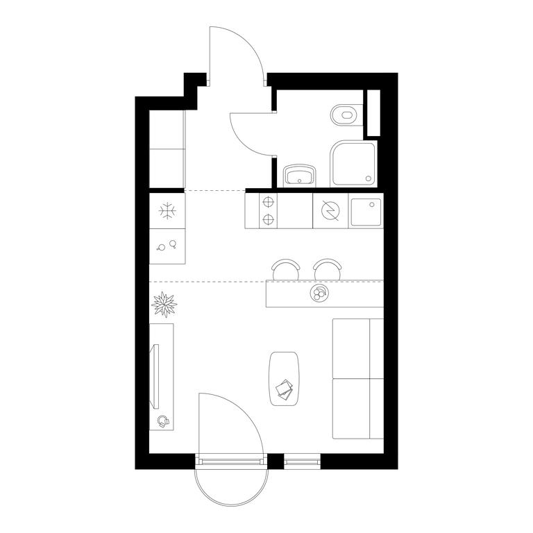 Apartment Sale, 23.4平方米 at Ilinskie Luga, Zapovednaya Street, 1, posyolok Ilyinskoye-Usovo, Krasnogorsk City District, Moscow Region, Russia #2