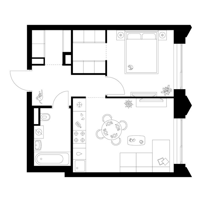 1-BD Apartment Sale, 40平方米 at Matveevskiy Park, Ochakovskoye Highway, вл3с11, Moscow, Russia #1