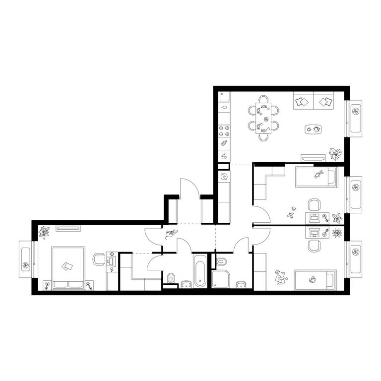 3-BD Apartment Sale, 87.6 sq. m. at Salarevo Park, Salaryevskaya Street, 8к1, Moskovskiy Settlement, Moscow, Russia #1