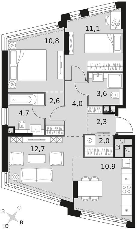 3-BD Apartment Sale, 64.7 sq. m. at Rotterdam, Varshavskoye Highway, 37Ак1с2, Moscow, Russia #1 3-BD Apartment Sale, 64.7 sq. m. at Rotterdam, Varshavskoye Highway, 37Ак1с2, Moscow, Russia #1