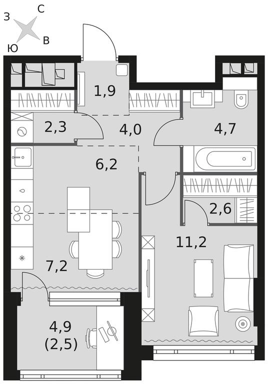 1-BD Apartment Sale, 42.6 sq. m. at Rotterdam, Varshavskoye Highway, 37Ак1с2, Moscow, Russia #1 1-BD Apartment Sale, 42.6 sq. m. at Rotterdam, Varshavskoye Highway, 37Ак1с2, Moscow, Russia #1